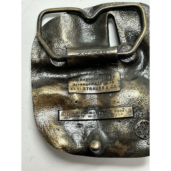 Vintage Levi Strauss Jeans Company SF Cal Belt Buckle 1976 Bergamot Brass Works - Picture 8 of 14